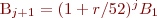 
B_{j+1} = (1 + r/52)^j B_1
