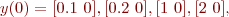 $y(0) = [0.1~ 0], [0.2~0], [1~0], [2~0],$