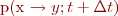 p(x \rightarrow y;t+\Delta t)
