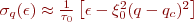 
\sigma_{q}(\epsilon) \approx \frac{1}{\tau_0} \left[ \epsilon - \xi_0^2 (q -q_c)^2 \right]
